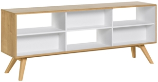 CaliCosy Buffet Offen Zweiseitig Eiche und Weiß Dekor L179,5cm - Natur - Helle Eiche