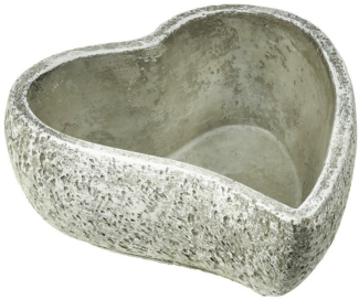 Viana Pflanzschale Pflanzschale Herz Grau Weiß Grabdeko Keramik 18x19cm