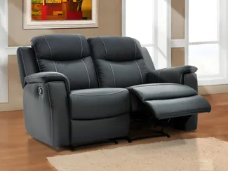 Vente-unique - Relaxsofa Leder 2-Sitzer - Anthrazit - EVASION