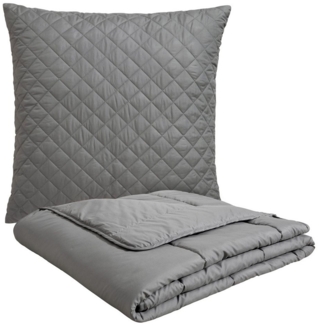 OTTO home Microfaserbettdecke + Microfaserkissen Clarra Spar Set, Decke + Kissen 135x200, 155x200 cm & weitere Größen, Set mit Kissen 40x80 cm, 80x80 cm, Sommer, Herbst, Winter in grau