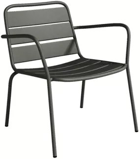 Vente-unique - MIRMANDE Gartensitzgruppe Metall Grau - B 67,5 cm x H 71,5 cm x L 60 cm