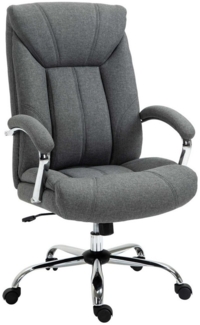 Vinsetto Bürostuhl mit Wippfunktion höhenverstellbarer Schreibtischstuhl Drehstuhl mit Rückenlehne Nylon Grau 65 x 78 x 110-120 cm