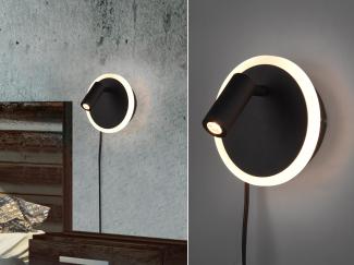 Design LED Wandleuchte JORDAN in Schwarz matt Wandstrahler Leselampe