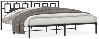 vidaXL Bettgestell mit Kopfteil Metall Schwarz 193x203 cm 374247