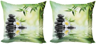 Abakuhaus Kissenbezüge Modern Accent Doppelseitiger Digitaldruck, (2 Stück), Garten Bambus japanische Relax