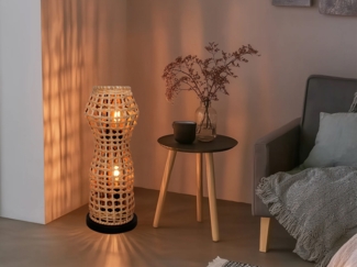 ECO Light 9520 PT2 RT CAPELLA Stehleuchte 2-flammig Rattan natur 60cm