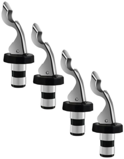 BAYLI Mörser 4er Set Wein Flaschenverschluss mit Hebel für Champagner, Prosecco &