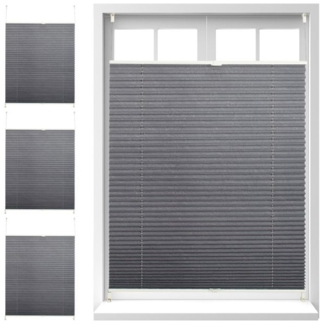 4 x Plissee Rollo grau 90x130 cm 10030531