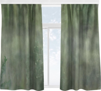 Bilderdepot24 Vorhang Gardine Modern Grüne Mystische Fantasie Türvorhang Raumteiler, Multifunktionsband (2 St), blickdicht, Samt, Schiebegardinen Flur Schlafzimmer Wohnzimmer Schiebevorhang
