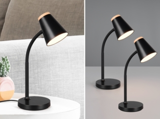 2er SET LED Schreibtischlampen Schwarz flexibel biegsam, Höhe 36cm