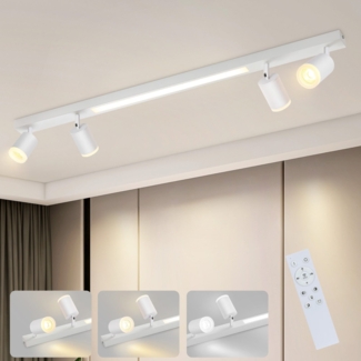 ZMH LED-Deckenleuchte, 4 dimmbare Glühbirnen, 38 W, Weiß, mit Fernbedienung, 3000 K – 6500 K, 350 ° verstellbar