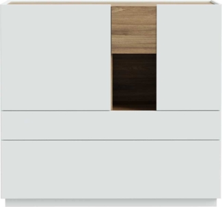 Highboard Lüttich / Lewisville , Holzwerkstoff , Grau, Holzfarben , 120 x 111 x 41 cm