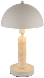 GLOBO LIGHTING Schreibtischlampe, Leuchtmittel nicht inklusive, Tischleuchte Nachttischlampe Leselampe Metall sandfarben Travertin