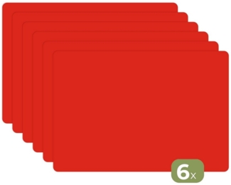 MuchoWow Platzset Rot - Farbe - Einfarbig, (6-St), Platzsets, Tischset, Abwaschbar, Tischsets, Platzdeckchen