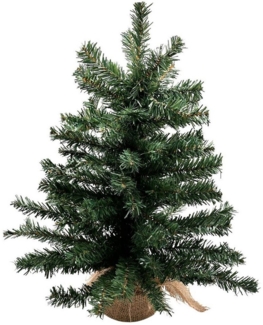 Bambelaa! Künstlicher Weihnachtsbaum 55 cm Grün Weihnachtsdeko mit flexiblem Design und Betonsockel im Jutesack für Büro und Zuhause (ca. 80 Äste)