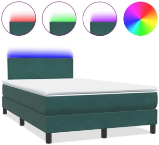 vidaXL Boxspringbett mit Matratze Dunkelgrün 120x210 cm Samt 3316686