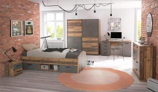 Jugendzimmer WINNIE 5-tlg. Komplettset, Optik: Old Wood Vintage