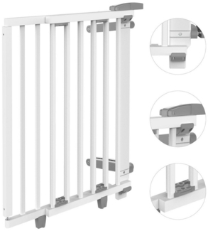 Geuther Treppenschutzgitter Oris zum Bohren 67-135 cm Weiß, Für Erwachsene leicht zu öffnen