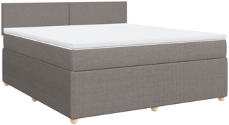 vidaXL Boxspringbett mit Matratze Taupe 180x200 cm Stoff 3287532
