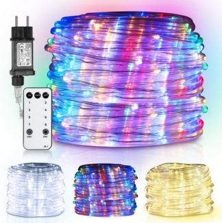 Clanmacy LED-Lichterschlauch LED Lichterschlauch Außen/Innen Lichterkette,mit Timer 8 Leuchtmode