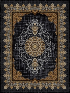 Morgenland Orientalischer Webteppich - Saffron Sensations - rechteckig - 150x100 - Dunkelblau