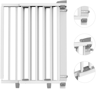 Geuther Türschutzgitter Oris zum Bohren 58-133 cm Weiß, Barrierefreier Durchgang - für Erwachsene leicht zu öffnen
