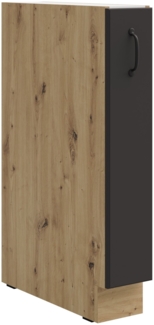 Unterschrank 15 Schrankauszug Stilo Grau + Eiche Artisan Küchenzeile Küchenblock Küche Landhaus