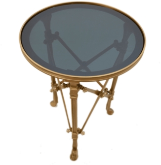 Signature 'POMPADOUR' Servierwagen aus goldenem Metall und Glas D43 cm - Golden