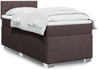 Boxspringbett mit Matratze, Stoff, Viereckige, grauer Fuß, Dunkelbraun, 80 x 200 cm, true