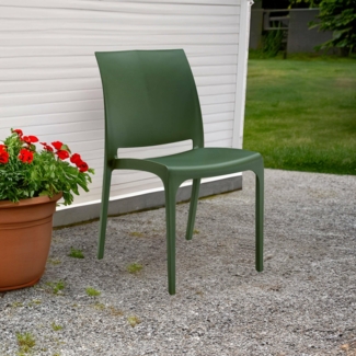Dmora - Gartenstuhl Miranda, Gartensitz, Outdoor-Stuhl, Outdoor-Sessel, Made in Italy, 54x46 h80 cm, Grün