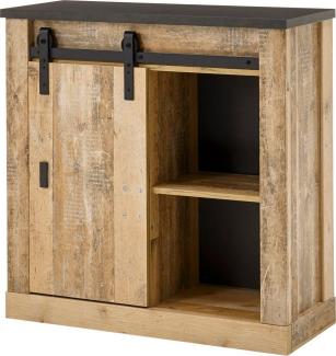 Home affaire Regal SHERWOOD, modernes Holz Dekor, mit Scheunentorbeschlag aus Metall, Breite 93 cm