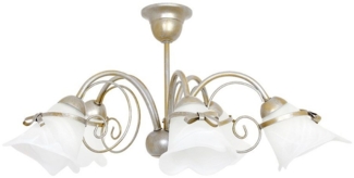 Licht-Erlebnisse Deckenleuchte KOKARDA, ohne Leuchtmittel, Florale Deckenlampe Metall Glas in Gold Esszimmer Küche