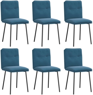vidaXL Esszimmerstühle 6 Stk. Blau Samt 3315689