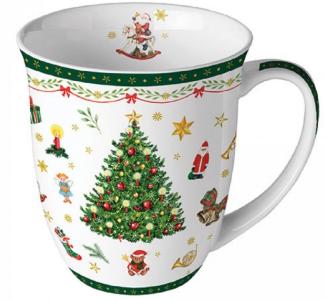 Ambiente Luxury Paper Products Becher Weihnachtsbecher- Silvester - Herbst / Winter Tee - Kaffee Tasse, Porzellan Weihnachtsbaum, Kollektion Mug Weihnachten Geschenkartikel