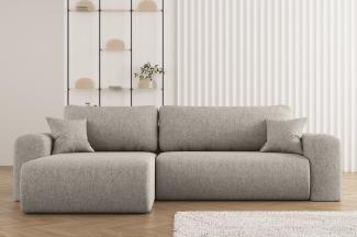 Kaiser Möbel Ecksofa mit Schlaffunktion und Stauraum für Bettzeug, Capri Stoff Neve
