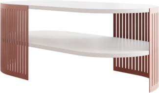 Couchtisch Fahugin Oval Ember II (Farbe: Kupfer / Arktisches Weiß)