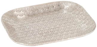 Marrakesch Orient & Mediterran Interior Dekotablett Tablett Kerzentablett Skandinavisch Janshir Silber 28cm Eckig, Handarbeit