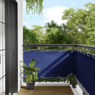 vidaXL Balkon-Sichtschutz Blau 75x700 cm 100 % Polyester-Oxford 4000277