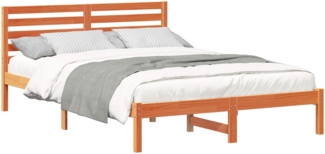 vidaXL Bettrahmen Wachsbraun 140 x 210 cm Massives Kiefernholz 872313