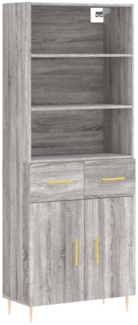 vidaXL Highboard Grau Sonoma 69,5x34x180 cm Holzwerkstoff 3200511
