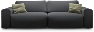 Micadoni Sofa Victor 3-Sitzer Strukturierter Stoff Anthrazit