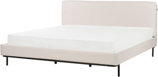 Bett mit Lattenrost CORIO 180 x 200 cm Stoff Creme