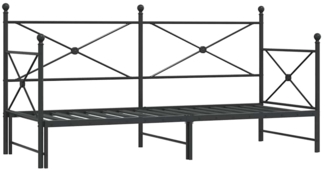 vidaXL Tagesbett Ausziehbar ohne Matratze Schwarz 80x200 cm Stahl 4104673