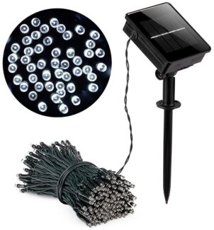 Merry 2024 LED-Lichterkette LED-Lichterkette,10/20M Solar Lichterkette,Weihnachtslichter, Lichtsensorsteuerung,8 Funktionen,für Innen und Außen