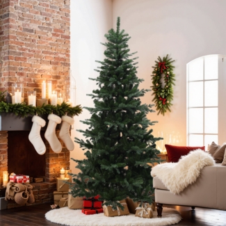 220 cm künstlicher Weihnachtsbaum – Naturgetreues Design mit 1949 Zweigen (PE+PVC), Ø 130 cm, inkl. stabilem Metallständer