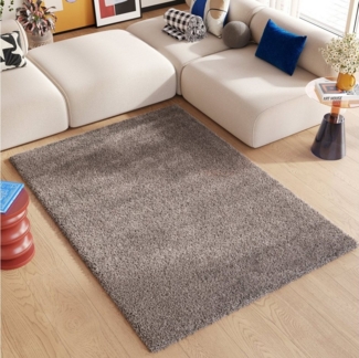 Tapiso Hochflor-Teppich ESSENCE, rechteckig, Höhe: 40 mm, Wohnzimmer, Schlafzimmer, weich, modern Design, einfarbig
