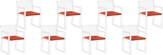 Gartenstuhlkissen 8er Set SASSARI PREMIUM 46 x 46 cm Rot