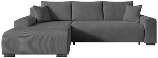 storez24 Ecksofa Soffe, mit Bettkasten und Schlaffunktion, Cordstoff, L-Form, bequem