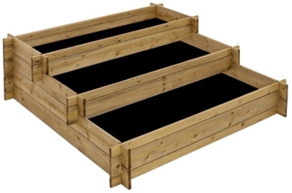 Stufenhochbeet aus Holz, 3 Pflanzbereiche, Hochbeet
