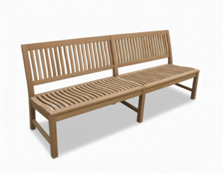 Stabile XXL Gartenbank Kingsbury in Premium Teak ohne Armlehne 220 cm